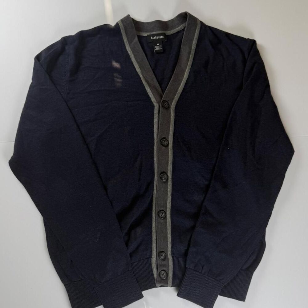 Van-heusen Men's Navy and Black Cardigan